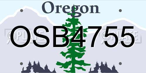 OSB4755 Oregon License Plate