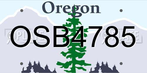 OSB4785 Oregon License Plate