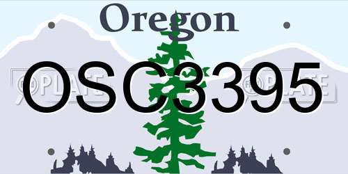 OSC3395 Oregon License Plate