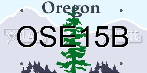 OSE15B Oregon License Plate