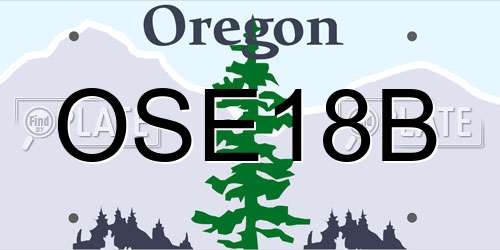 OSE18B Oregon License Plate