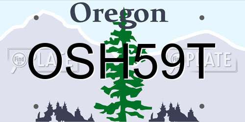 OSH59T Oregon License Plate
