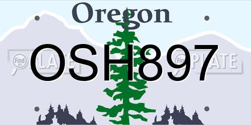 OSH897 Oregon License Plate