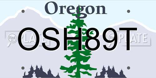 OSH89T Oregon License Plate