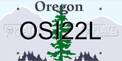 OSI22L Oregon License Plate