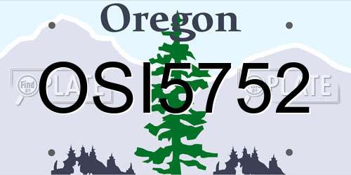 OSI5752 Oregon License Plate