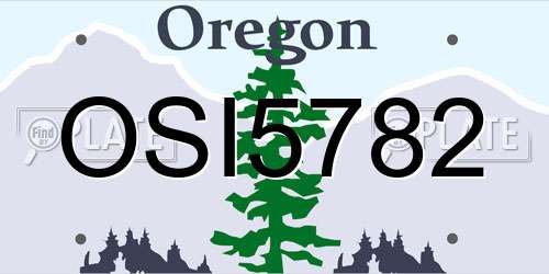 OSI5782 Oregon License Plate