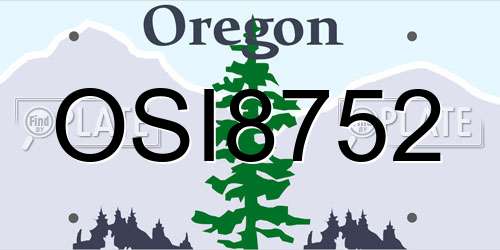 OSI8752 Oregon License Plate