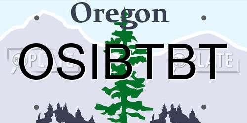 OSIBTBT Oregon License Plate