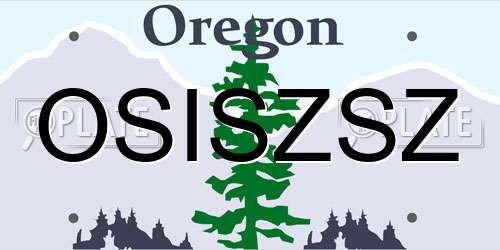 OSISZSZ Oregon License Plate