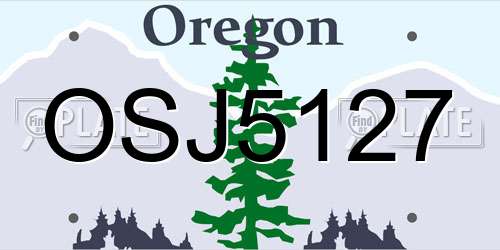 OSJ5127 Oregon License Plate