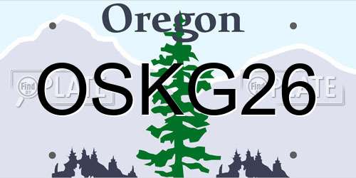 OSKG26 Oregon License Plate
