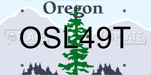 OSL49T Oregon License Plate