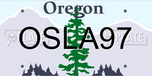 OSLA97 Oregon License Plate