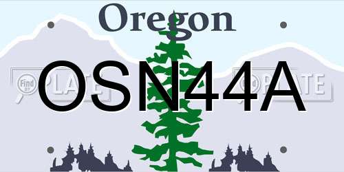 OSN44A Oregon License Plate