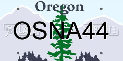 OSNA44 Oregon License Plate