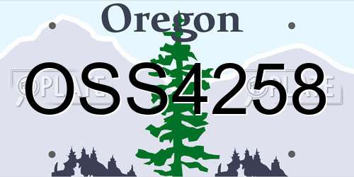 OSS4258 Oregon License Plate