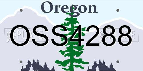 OSS4288 Oregon License Plate