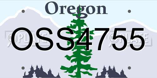OSS4755 Oregon License Plate