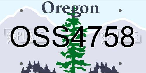 OSS4758 Oregon License Plate