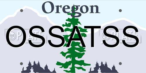 OSSATSS Oregon License Plate