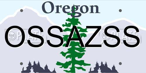 OSSAZSS Oregon License Plate