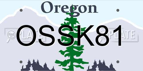 OSSK81 Oregon License Plate