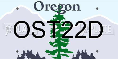 OST22D Oregon License Plate