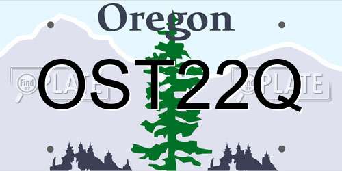 OST22Q Oregon License Plate
