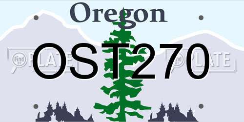 OST270 Oregon License Plate