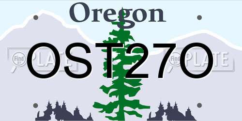 OST27O Oregon License Plate