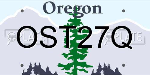 OST27Q Oregon License Plate
