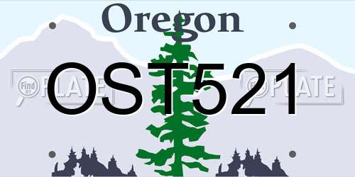 OST521 Oregon License Plate