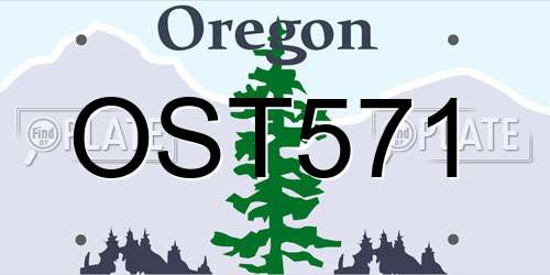 OST571 Oregon License Plate
