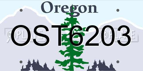 OST6203 Oregon License Plate