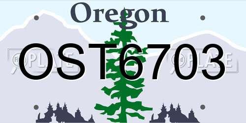 OST6703 Oregon License Plate