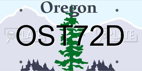 OST72D Oregon License Plate