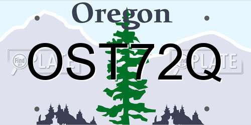 OST72Q Oregon License Plate
