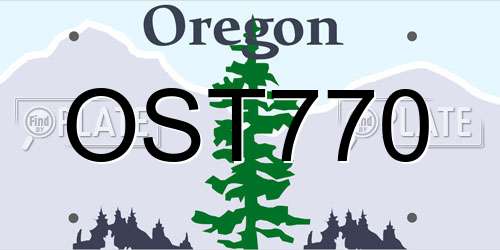 OST770 Oregon License Plate