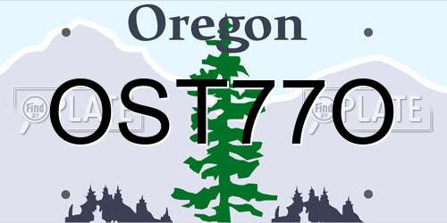 OST77O Oregon License Plate