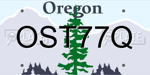 OST77Q Oregon License Plate