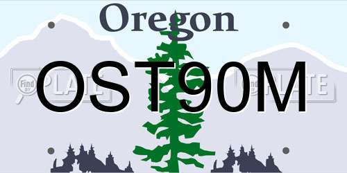 OST90M Oregon License Plate