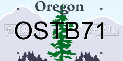 OSTB71 Oregon License Plate