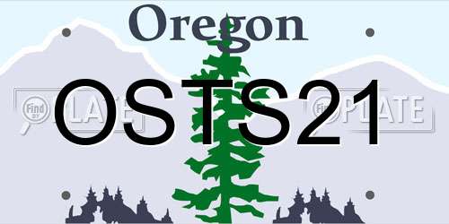 OSTS21 Oregon License Plate