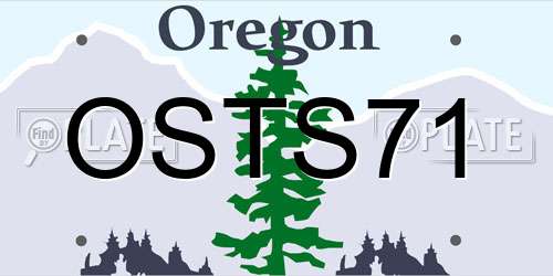 OSTS71 Oregon License Plate