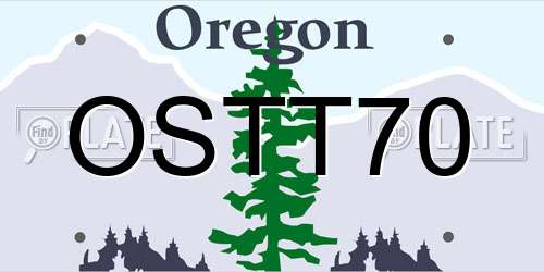 OSTT70 Oregon License Plate