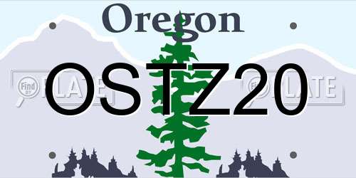 OSTZ20 Oregon License Plate