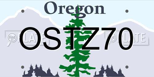 OSTZ70 Oregon License Plate
