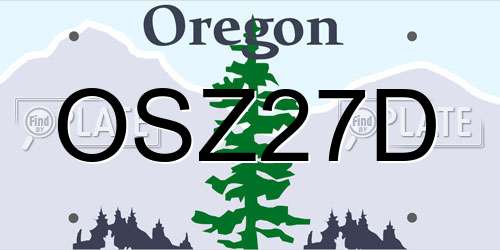 OSZ27D Oregon License Plate