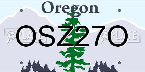 OSZ27O Oregon License Plate